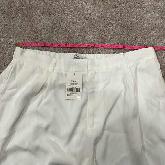 NWT Tronjori Women's White‎ Trouser Bright White Leg Pant Plus Size 1X - Picture 6 of 8